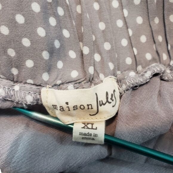 Maison Jules Skirt Size XL A-Line Skirt Polka Dots Women's Skirt Two Front Pocke - Picture 4 of 5